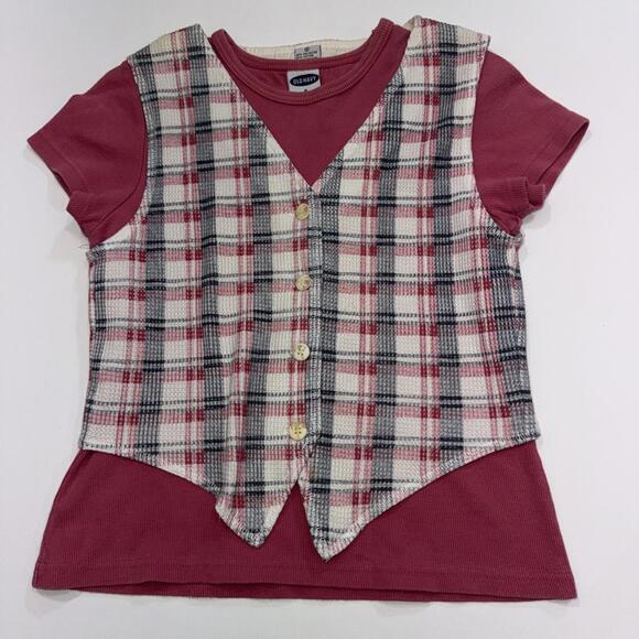 Vintage Y2K Old Navy NYN Plaid Vest Combo 1990s Nerd Geek Retro Shirt Small - Picture 1 of 11